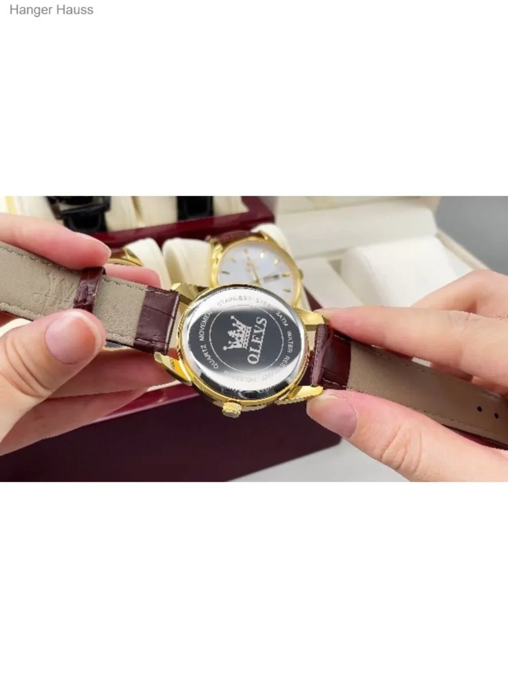 Men's Leather Casual Watch Quartz Waterproof Easy to Read